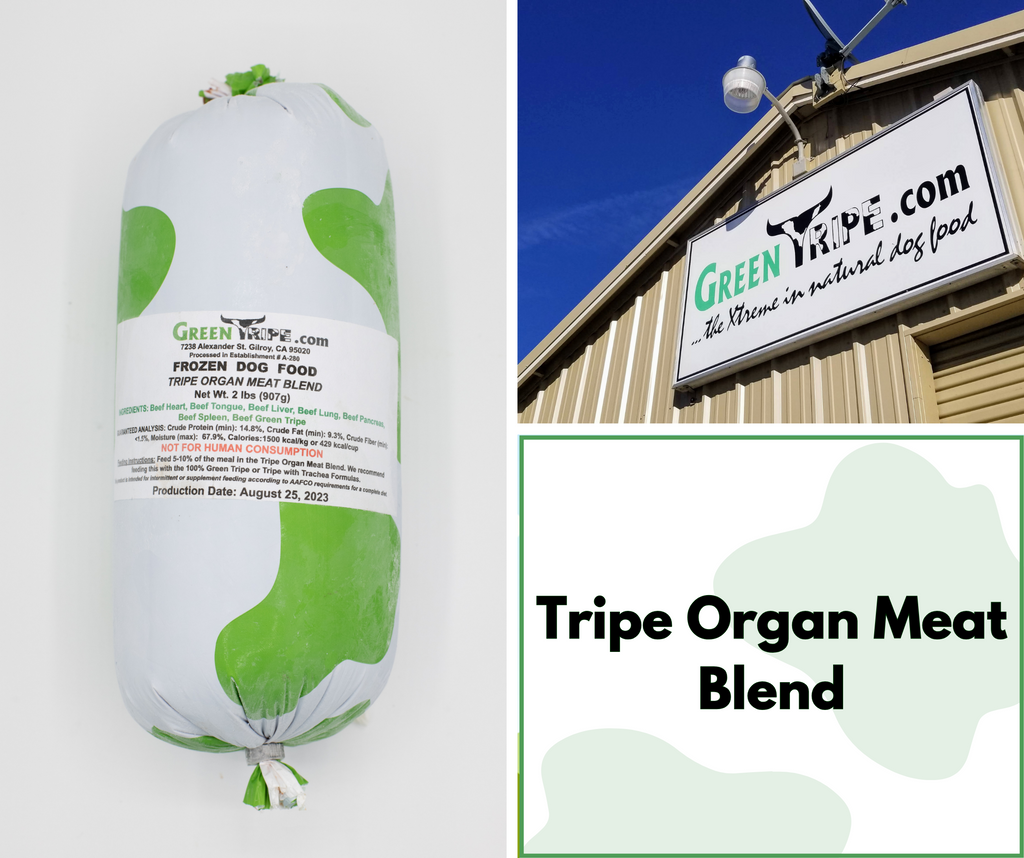 tripe organ meat blend, organ meats for dogs, how to add organ meats into my dog's diet