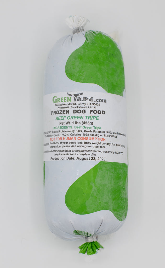 1lb roll of frozen raw beef green tripe