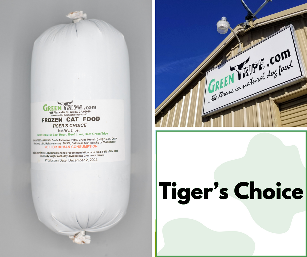 raw cat food, tiger's choice