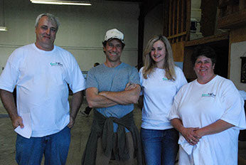 Mike Rowe with the owners of GreenTripe.com