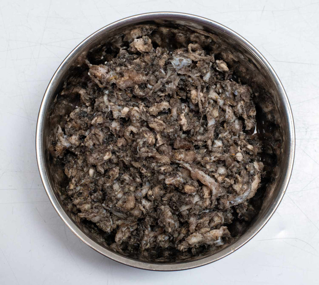 A top-down view of goat tripe