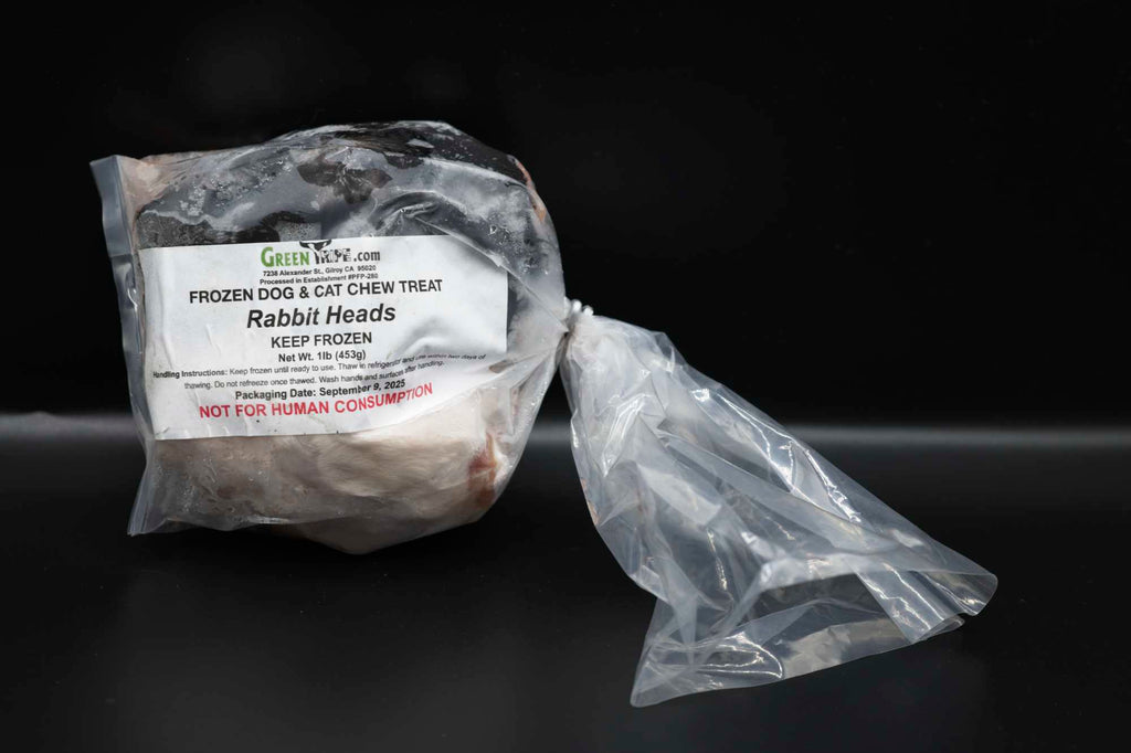 Rabbitheads, raw pet treat